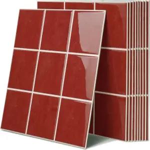 MurArtis 3D 광택 필 및 스틱 벽 타일 - 10개 11.61인치 x 방수 PVC 사각형 자가 접착 백스플래시 주방