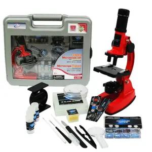 초등 학생용 LED 광학 생물 현미경 세트 관찰 샘플 액세서리 포함 프레파라트 슬라이드 글라스 어린이용 학