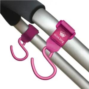 핑크 가벼운 알루미늄 유모차 고리 가방 걸이 후크 악세서리 쇼핑백 씽크킹 고무 스트랩 액세서리