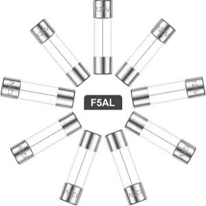 Eoppen 5x20mm F5AL125V 고속 송풍 유리 퓨즈 5A 125V 0.2x0.78인치 퓨즈(10개들이 팩)