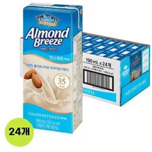 [셀러허브][매일유업] 아몬드 브리즈 언스위트 190ml 24팩/ (S22550085)