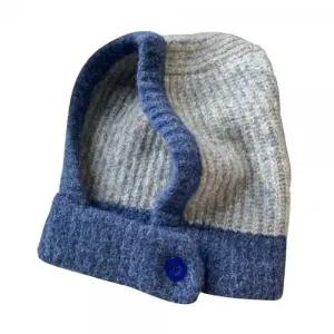 겨울 후드 넥워머 여성 방한 니트 단추 바라클라바