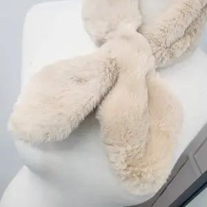 베이지 페이크 퍼 머플러 넥워머 쁘띠 목도리