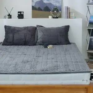 밍크 극세사 겨울 밴딩 침대패드 SS 차콜