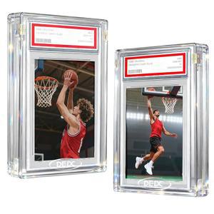 표준 PSA 슬랩 프로텍터용 DEDC 2PCS 등급 카드 아크릴 디스플레이 케이스 - 마그네틱 투명 자외선 차단 0.9인치 두께 독립형(카드 미포함)