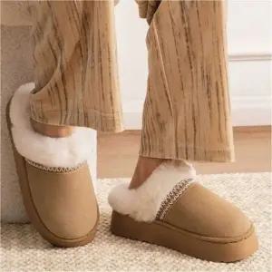 여성 털슬리퍼 퍼트리밍 스웨이드 겨울 실내화 3색