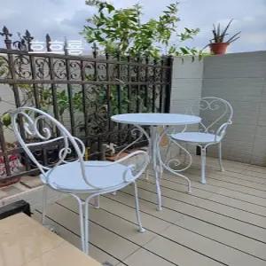 빈티지 철제 원형 발코니 테라스 북유럽 세트 야외 테이블 의자 카페 베란다