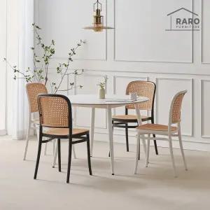 [/착불배송] 윈저 1050 원형 포세린 통 세라믹 식탁 세트 (식탁+의자4)