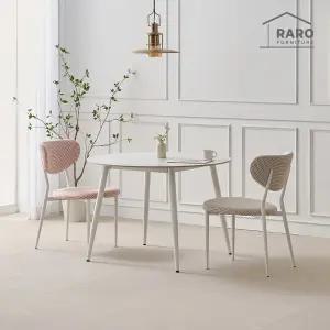 [/착불배송] 비오뜨 1050 원형 포세린 통 세라믹 식탁 세트 (식탁+의자2)