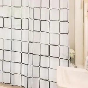 방수 욕실용 무늬 샤워 커튼 화장실용 물 튐 방지 커텐