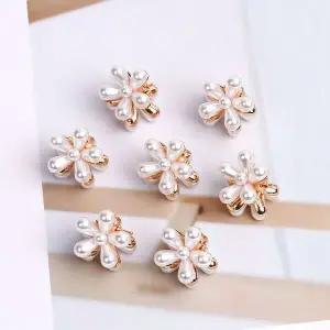미니 진주꽃 헤어집게핀 포인트 양면진주