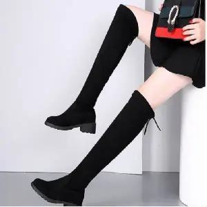여성롱부츠 캐주얼 슬림 스웨이드 롱부츠 사무실 출퇴근 페션롱부츠