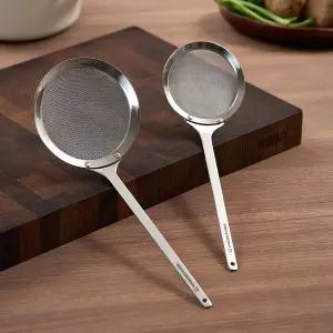 [바겐슈타이거] 스텐304 건지게 채망 건지기 이유식 거름망 밀가루채 거름채 망 손잡이 채반 2size