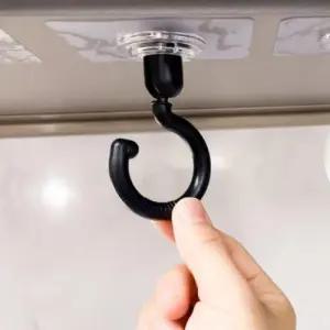 1개 블랙 회전식 벽 면 천장 부착식 행거 고리 후크 WED8E24