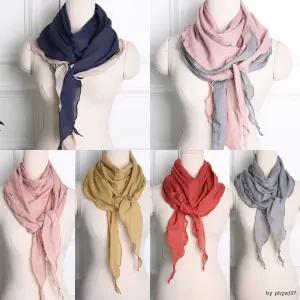 무지 스카프 아사 면 삼각 피그먼트국산 다양한19칼라