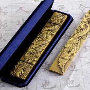 문진 황동 문방사우 서예용품 봉황 용 고전디자인 페이퍼웨이트 종이 고정 선물용