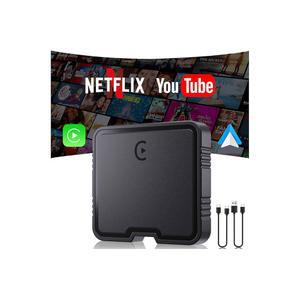 넷플릭스 유튜브 TF 카드 플러그 앤 플레이가 포함된 무선 카플레이 어댑터, AI 박스 어댑터 및 안드로이드 오토 동글 설정이 간편하며 OEM 유선 차량에 적합합니다