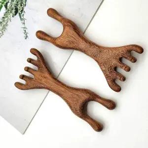 WL 원목 더블헤드 지압 괄사빗