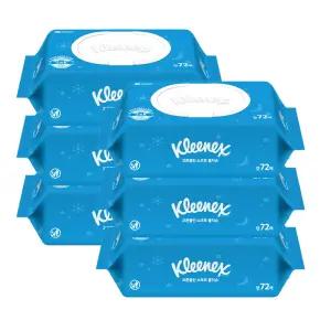 수앤수 크리넥스 코튼클린 72매x6개입 캡형 물티슈 데일리물티슈 크리넥스수앤수 캡형물티슈 대용량물티슈