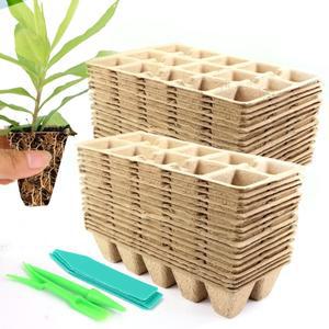 정원 온실 식물용 생분해 종자 스타터 트레이 오이 고추 허브 묘목 재배 화분 종이 펄프 보육 컵