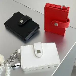 수제 가죽 여성 명함지갑 슬림 미니 카드 케이스