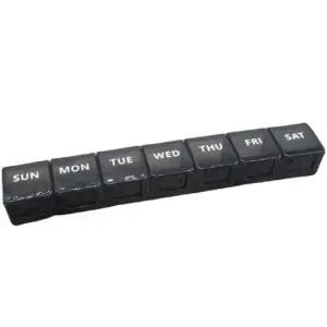 [콩심팥심]휴대용 요일 알약 케이스 블랙 약통 아침 저녁 정리함