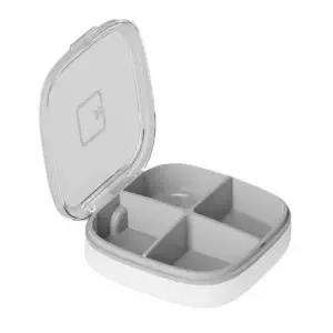 [콩심팥심]약통 휴대용 정리함 4칸 화이트 알약 보관함 필통