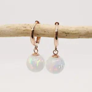 14k 8mm 합성오팔 원터치 귀걸이 OPPE0193