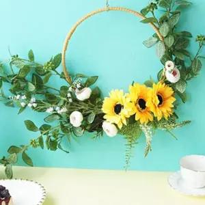 조화리스 해바라기 링 벽장식 가랜드 대형