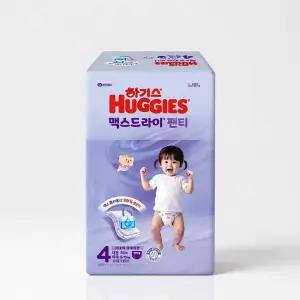 하기스 맥스드라이 팬티형 4단계 여아 52매 2개 일회용기저귀 아기기저귀