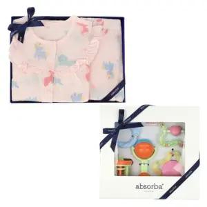 [갤러리아] (26신상,말띠,출산,백일,돌)라니7부내의+딸랑이5종세트(A1B-11381)