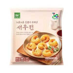 [사옹원] 노릇노릇 철판에 부쳐낸 새우전 500g 1개
