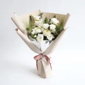 화이트그린 생화꽃다발