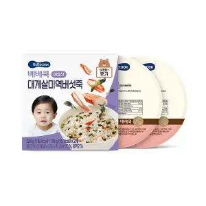 [베베쿡] 실온이유식 후기 대게살미역버섯죽 1박스 (110g x 2개입)