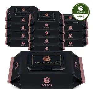 앙블랑 생분해 아기물티슈 78고평량 세이프 블랙 휴대캡형 20매X12팩 N-BMC12