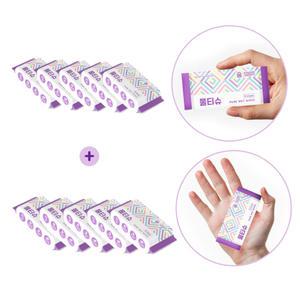 [소비기한26/04/22]숨 포켓 미니 물티슈 8매 5팩 + 5팩 휴대용 물티슈