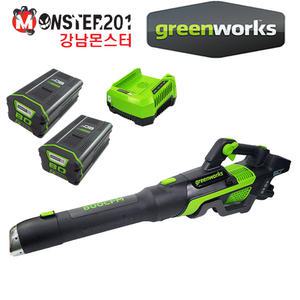그린웍스 80V 충전블로워 본체+충전기+5Ah배터리2개 브로워 송풍기 눈 낙엽 청소