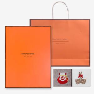 송월타월 전통자수 수건 2매 세트 쇼핑백 제공