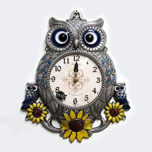 해바라기 부엉이시계 주석 무소음 인테리어 개업 결혼 집들이 선물