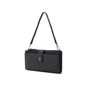 [롯데백화점]닥스 액세서리 [DAKS&CASE] 블랙 엠보 가죽 골드 DD 스마트폰 지갑 DCWA2F215BK