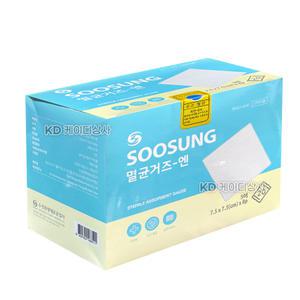 수성 멸균거즈 7.5cmX7.5cmX8P 100매입 드레싱 거즈