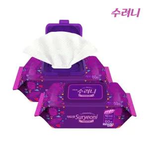 수려니 프리미엄 대형 물티슈 엠보싱 60매 x 10팩