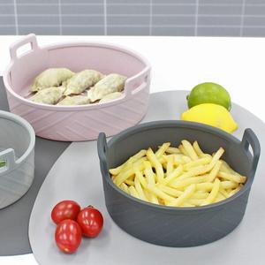 [올리오]1+1 실리콘 에어프라이어 원형 용기 그릇 대 21cm