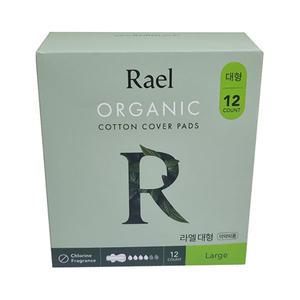 라엘 유기농 순면커버 28cm 생리대 날개형 대형 12개입 4개
