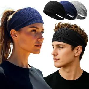 스포츠 헤어밴드 머리띠 와이드 메쉬 운동 땀흡수 남자 여자 등산 요가 헬스 런닝 조깅 땀흘림방지 쿨 헤드밴드