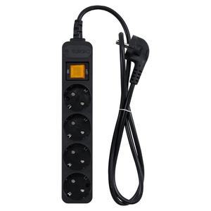 대현써지오 모노케어 4구 10A 메인 스위치 멀티탭 블랙 (5m) (밀알)