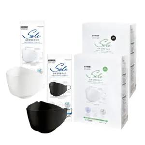 솔레 SOLE 3D KF94 황사방역마스크 화이트 블랙 100매(유통기한 28년 04월)