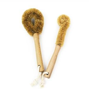 주방보조용품 기름때수세미 깔끔세척천연솔 막대부착설거지 코코넛껍질 2종 원형 컵용