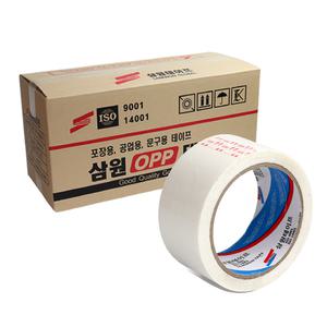 삼원 OPP 컬러 박스테이프 흰색 백색 40M 50개