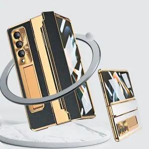 사찌몰 갤럭시z폴드 7 6 5 4 3 플랫 힌지 풀커버 가죽 케이스